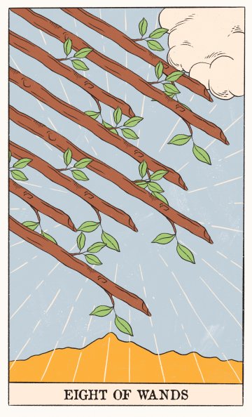 Осмица Жезли (Eight of Wands) - Таро карта значение